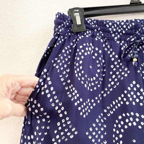 Sanctuary Womens Pants Blue‎ White Dots Drawstring Pockets Pull On Size Medium - Picture 6 of 11